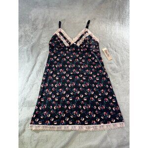Nanette Lepore Sleepwear Women's Small Floral Lace-Trim Chemise Nightgown NWT